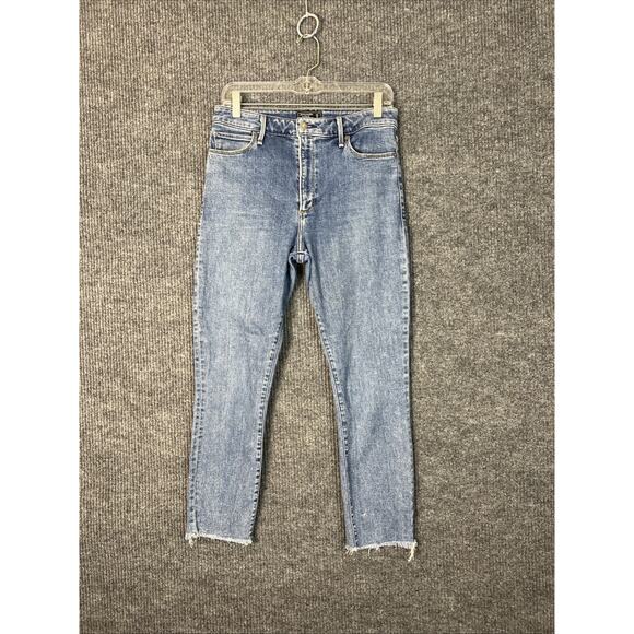 Abercrombie & Fitch Womens Simone High Rise Ankle Jeans Size 29 Blue Frayed Hem - Picture 1 of 10
